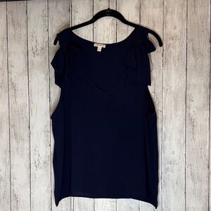Riley & Rae Navy V-Neck Blouse